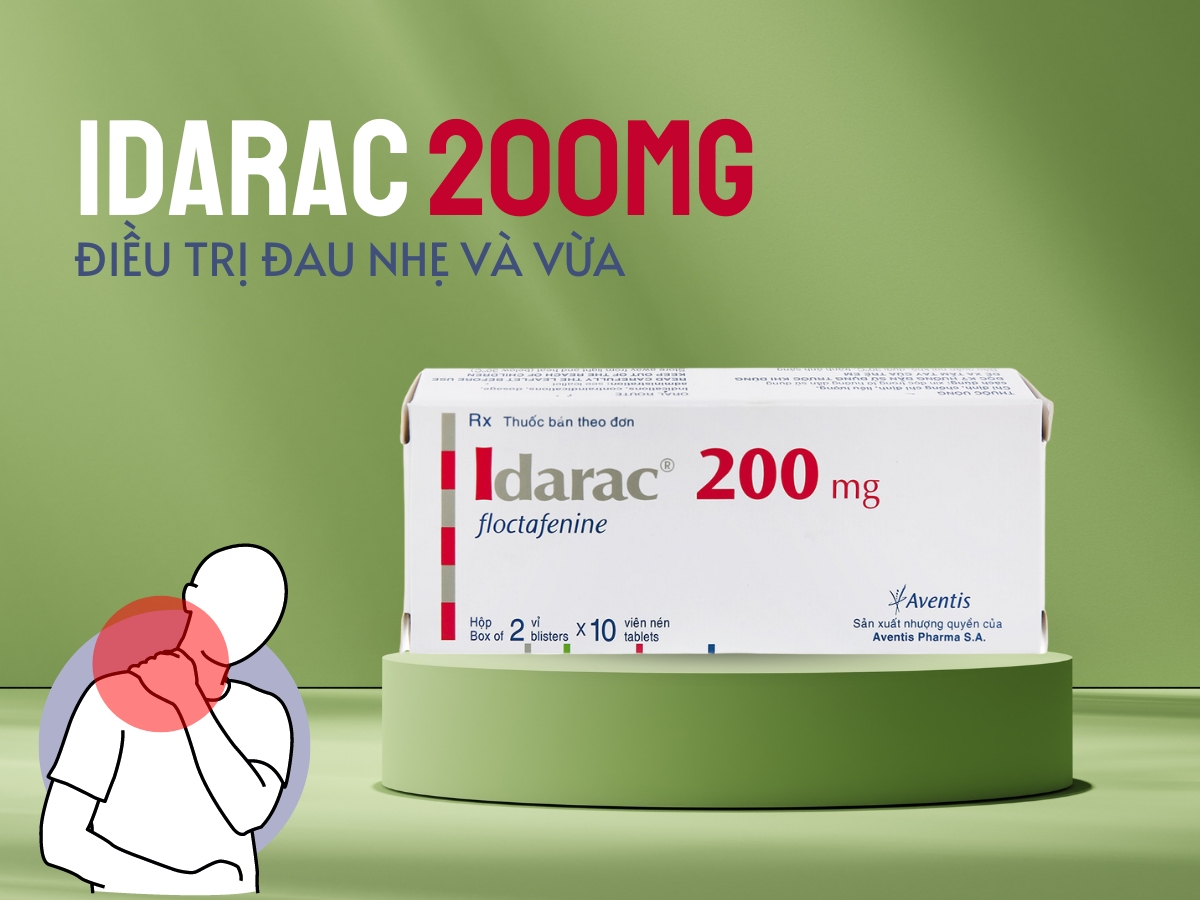 Idarac 200mg 17 Thuốc Idarac 200mg điều trị đau nhẹ và vừa