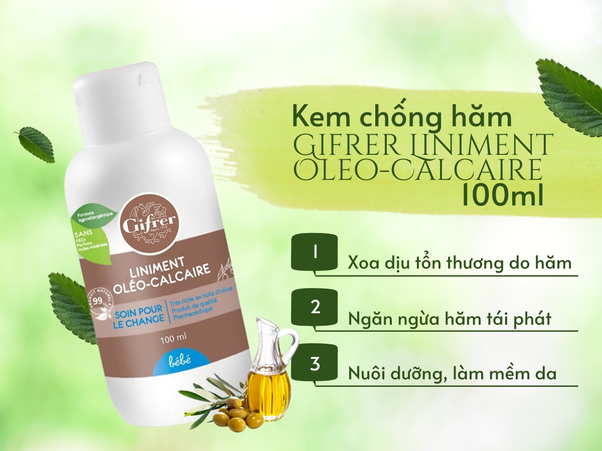 Kem chống hăm Gifrer Liniment Oleo-Calcaire 100ml 8 Kem chống hăm Gifrer Liniment Oleo-Calcaire 100ml làm dịu vùng bị hăm da