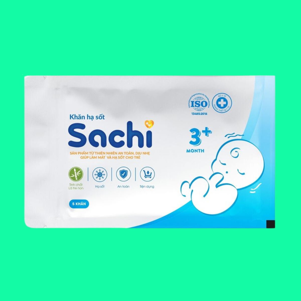 Khan ha sot thao duoc Sachi 3M 8 Khăn hạ sốt thảo dược Sachi 3M+