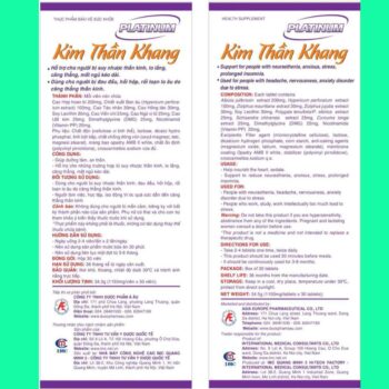 Kim Thần Khang Platinum (Hộp 60 viên) - Giải pháp cho người suy nhược thần kinh