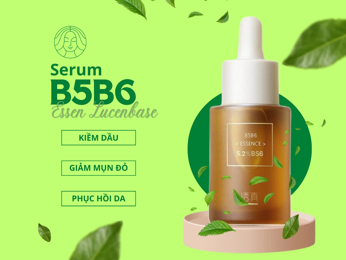 Serum B5B6 Essence Lucenbase 7 Serum B5B6 Essence Lucenbase hỗ trợ kiềm dầu, giảm mụn đỏ, phục hồi da