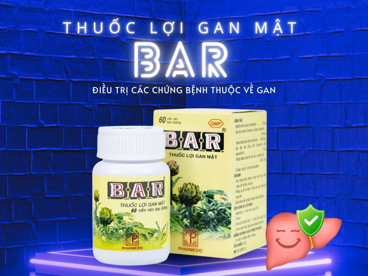 Thuốc Lợi Gan Mật Bar điều trị mụn nhọt, ngứa, viêm gan vàng da