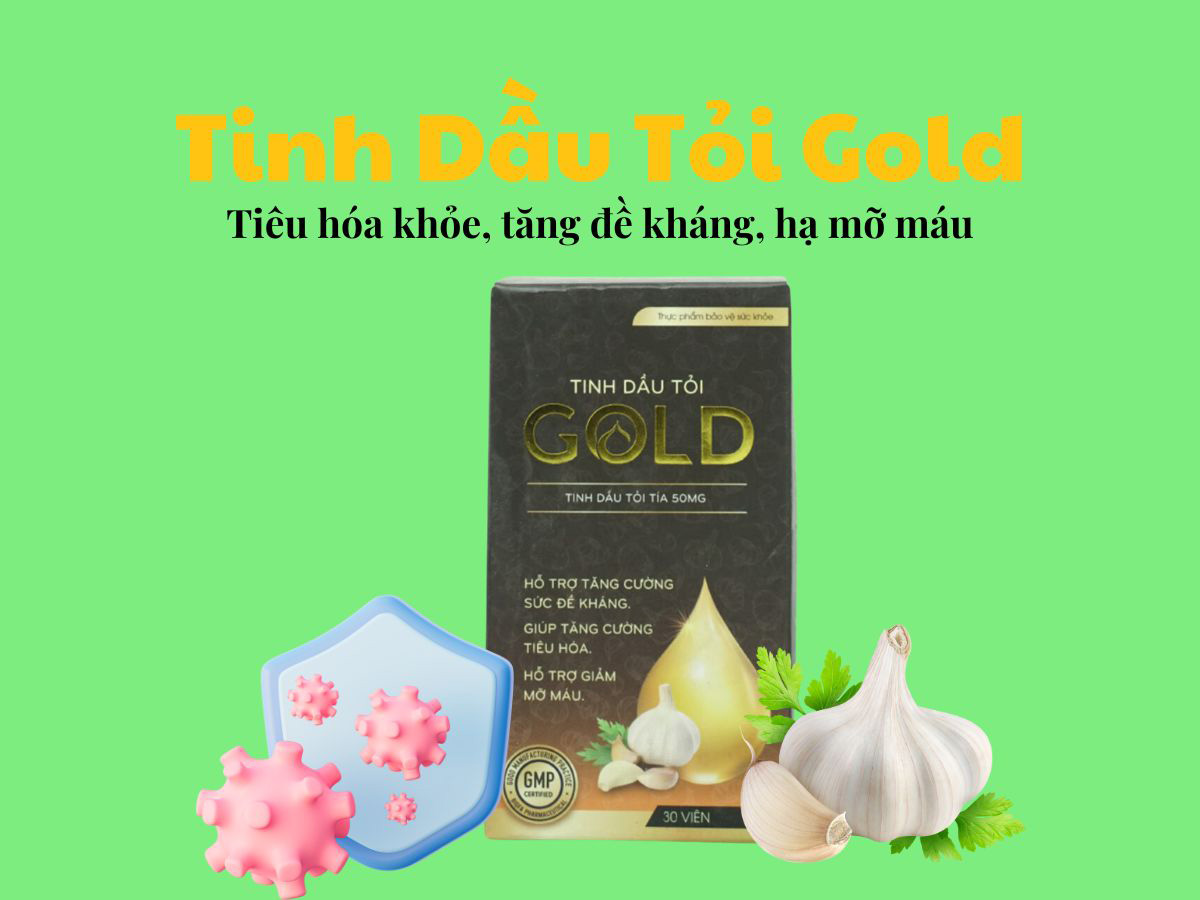 Tinh Dầu Tỏi Gold 12 Tinh Dầu Tỏi Gold - Hỗ trợ tiêu hóa, tăng sức đề kháng