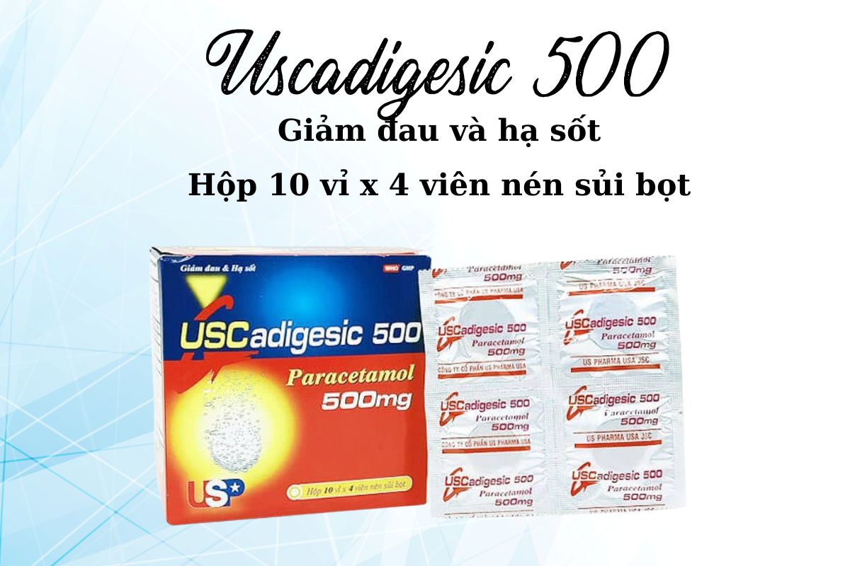 Uscadigesic 500 14 Uscadigesic 500 giúp giảm đau, hạ sốt