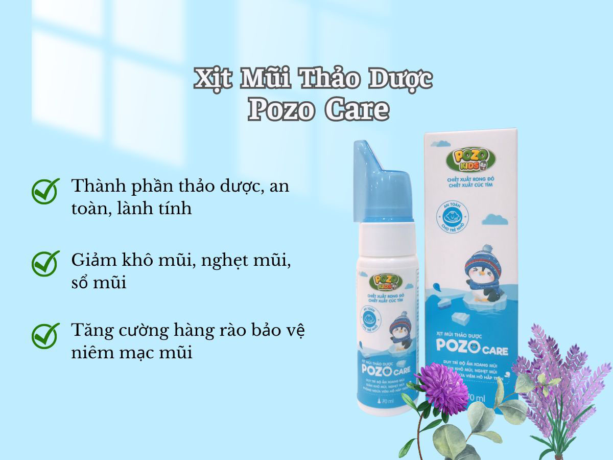 Xịt Mũi Rong Đỏ Pozo - Giảm nghẹt mũi, sổ mũi, thông thoáng mũi cho bé yêu