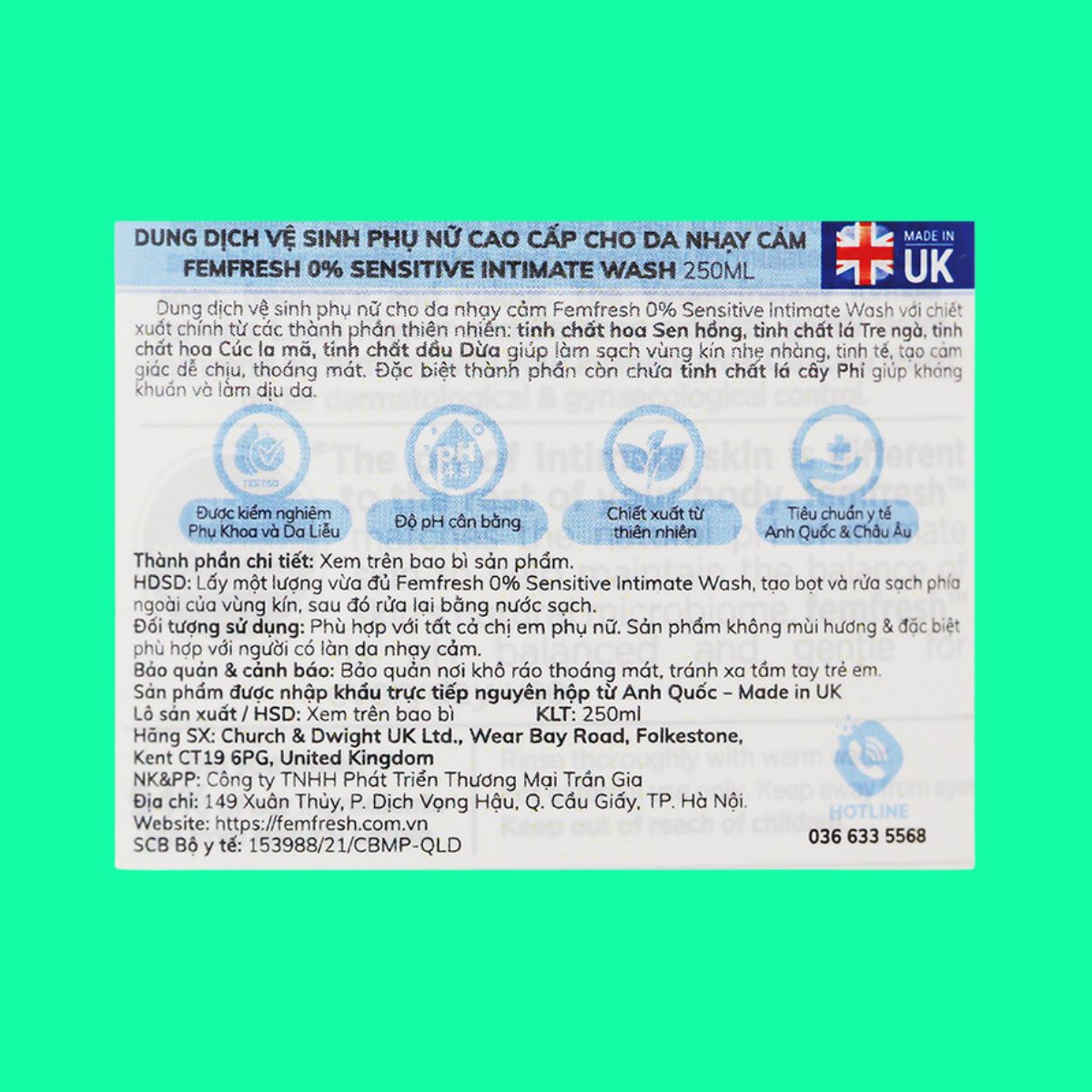 femfresh-0-sensitive-intimate-wash-5 Dung dịch vệ sinh Femfresh 0% Sensitive Intimate Wash