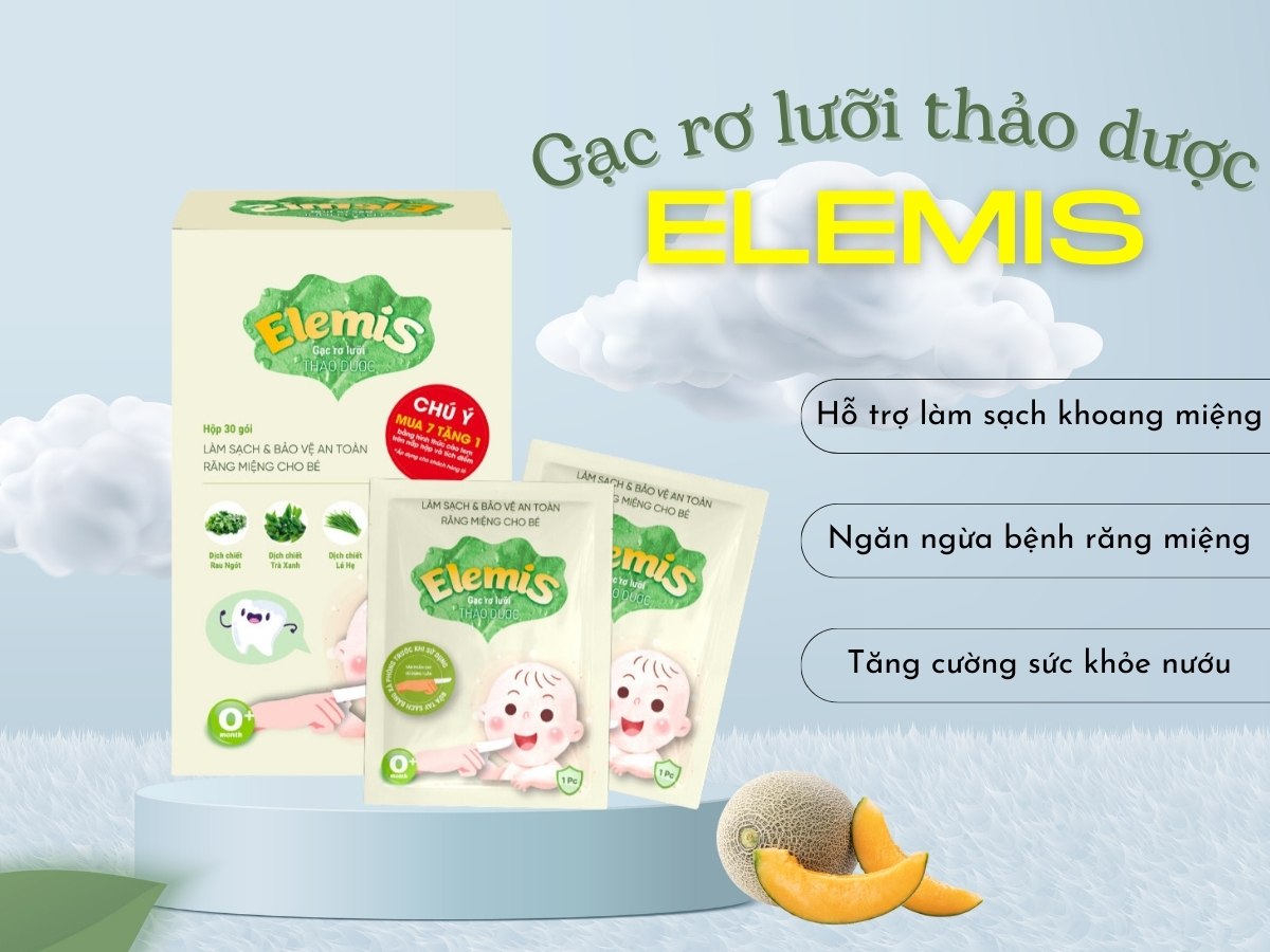 Gạc rơ lưỡi thảo dược Elemis hỗ trợ làm sạch và ngăn ngừa bệnh răng miệng cho bé