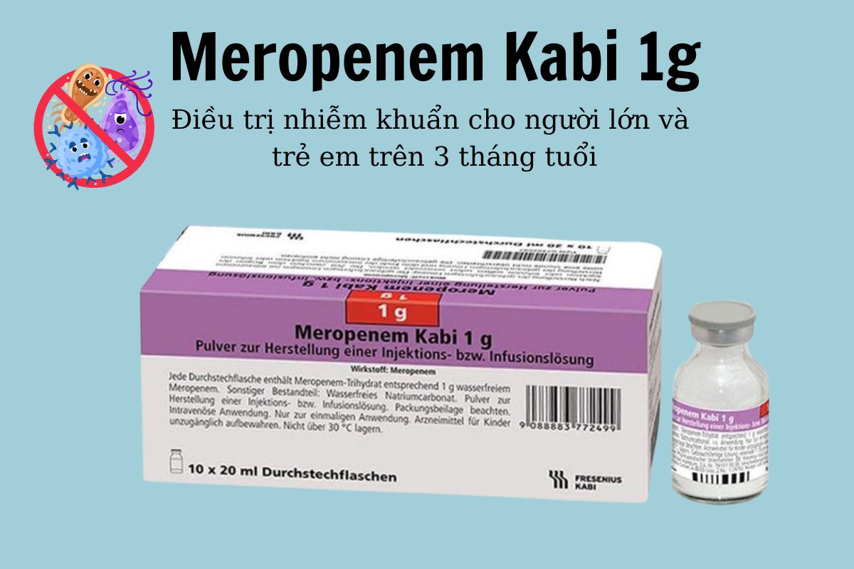 Meropenem Kabi 1g 9 Meropenem Kabi 1g có công dụng gì?