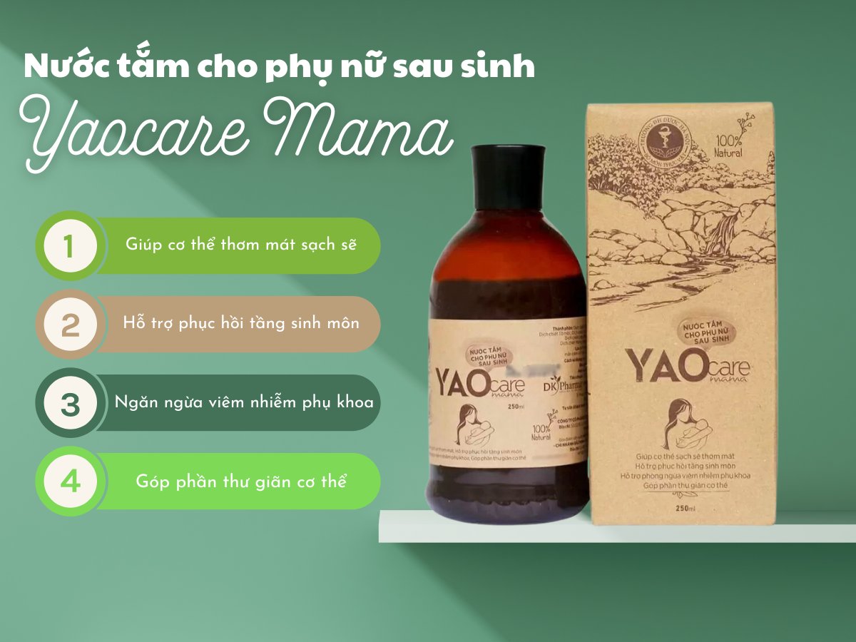 Nước tắm cho phụ nữ sau sinh Yaocare Mama giúp làm sạch cơ thể, hỗ trợ hồi phục tầng sinh môn
