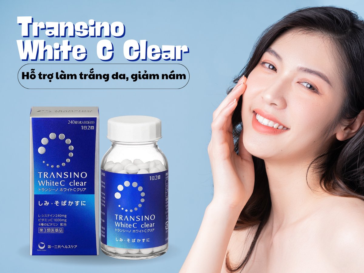 Transino White C Clear 13 Viên uống Transino White C Clear hỗ trợ làm trắng da, cải thiện nám