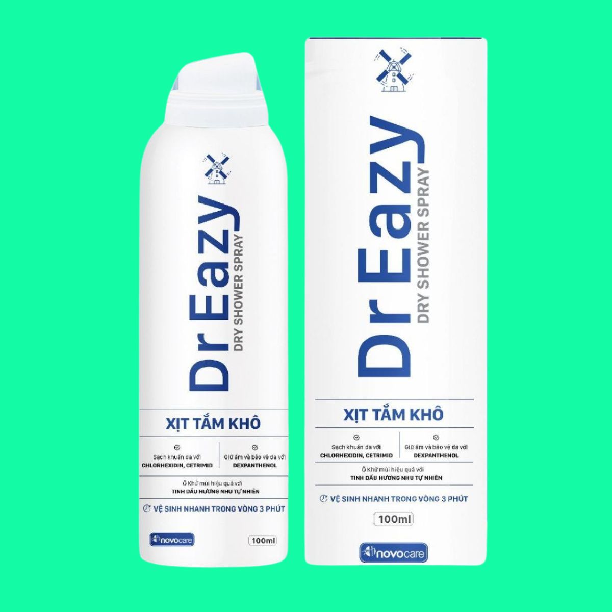 Xịt tắm khô Dr Eazy Dry Shower Spray (2) Xịt tắm khô Dr Eazy Dry Shower Spray