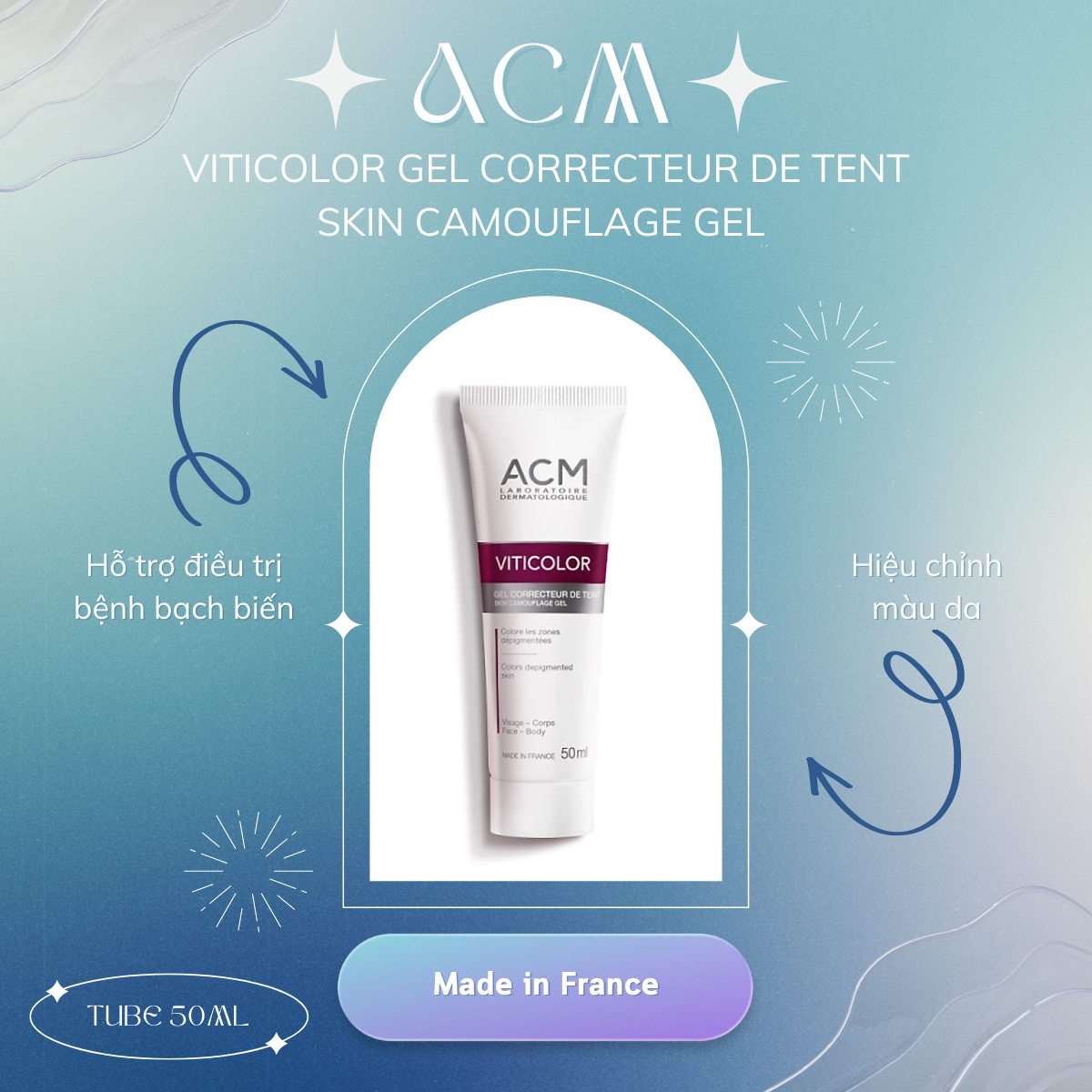 ACM Viticolor Skin Camouflage Gel 50g 8 Kem ACM Viticolor Skin Camouflage Gel 50g