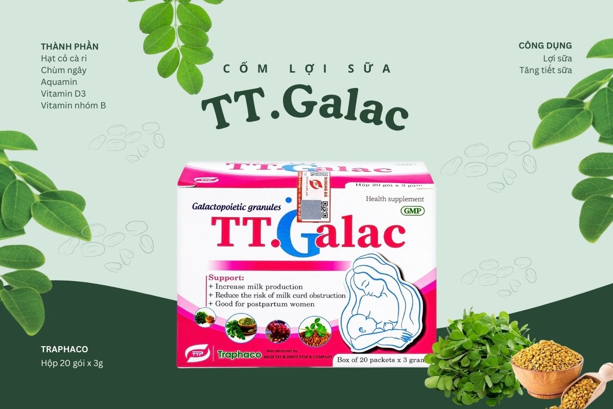 Top 10 sản phẩm cốm lợi sữa cho mẹ sau sinh được tin dùng hiện nay 29 Cốm lợi sữa TT.Galac Traphaco