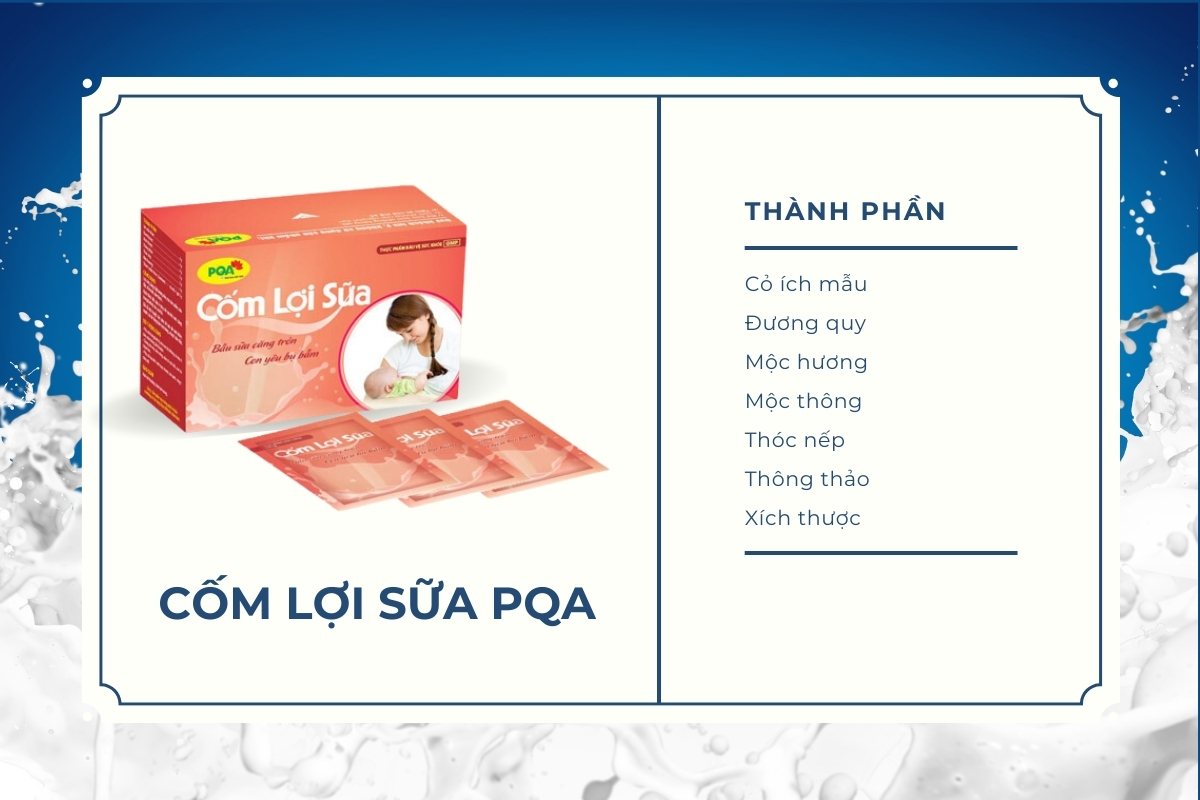 Top 10 sản phẩm cốm lợi sữa cho mẹ sau sinh được tin dùng hiện nay 18 Cốm lợi sữa PQA