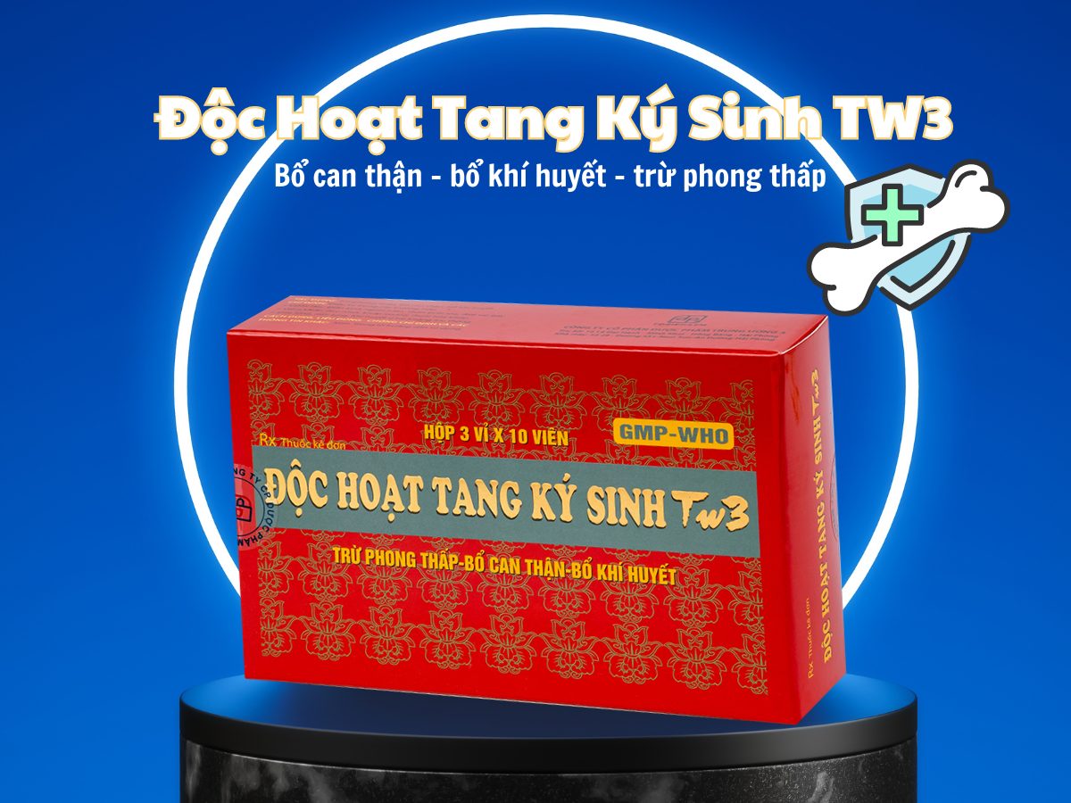 Độc Hoạt Tang Ký Sinh TW3 10 Thuốc Độc Hoạt Tang Ký Sinh TW3 có tác dụng bổ khí huyết, can thận, trừ phong thấp