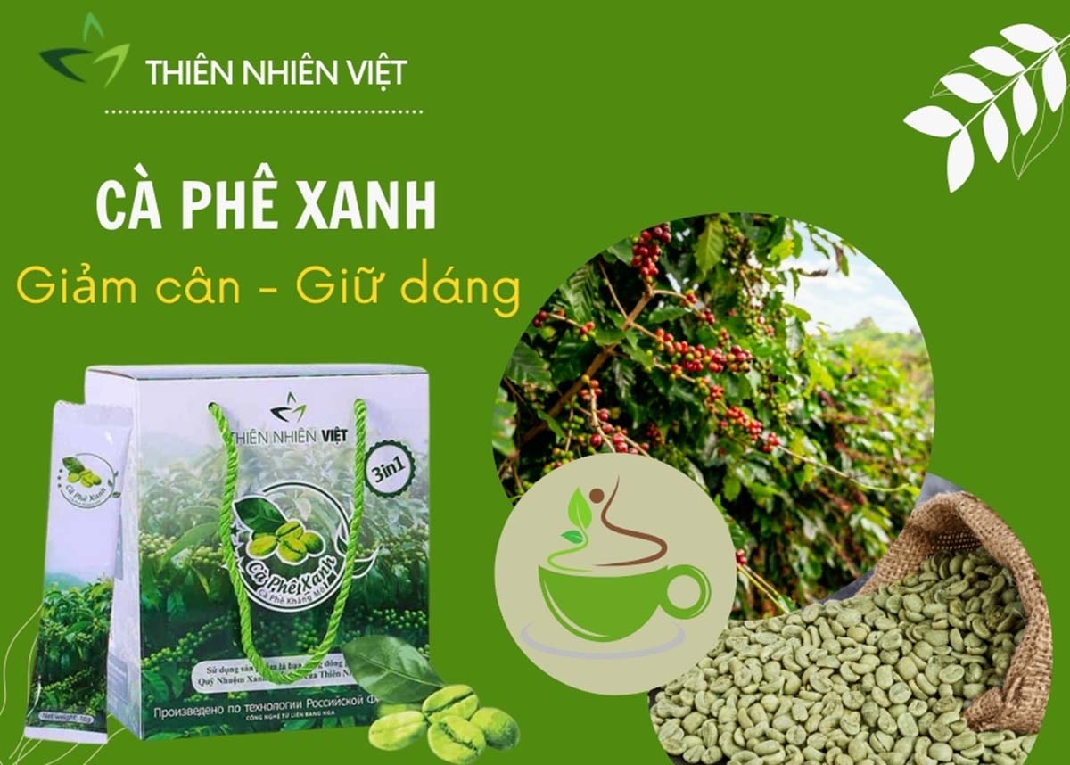 Cà phê xanh Thiên Nhiên Việt (Hộp 10 gói) 12 Cà phê xanh Thiên Nhiên Việt