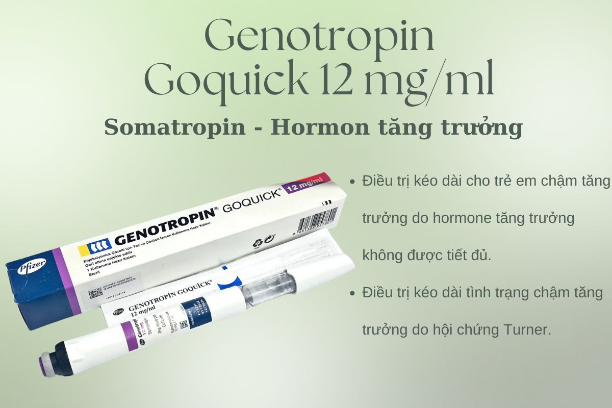 Genotropin Goquick 12 mg/ml 12 Genotropin Goquick 12 mg/ml có tác dụng gì?