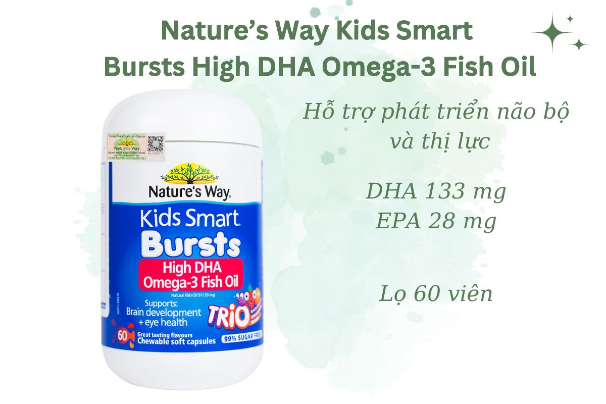 Nature’s Way Kids Smart Bursts High DHA Omega-3 Fish Oil 9 Nature’s Way Kids Smart Bursts High DHA Omega-3 Fish Oil có thành phần gì?
