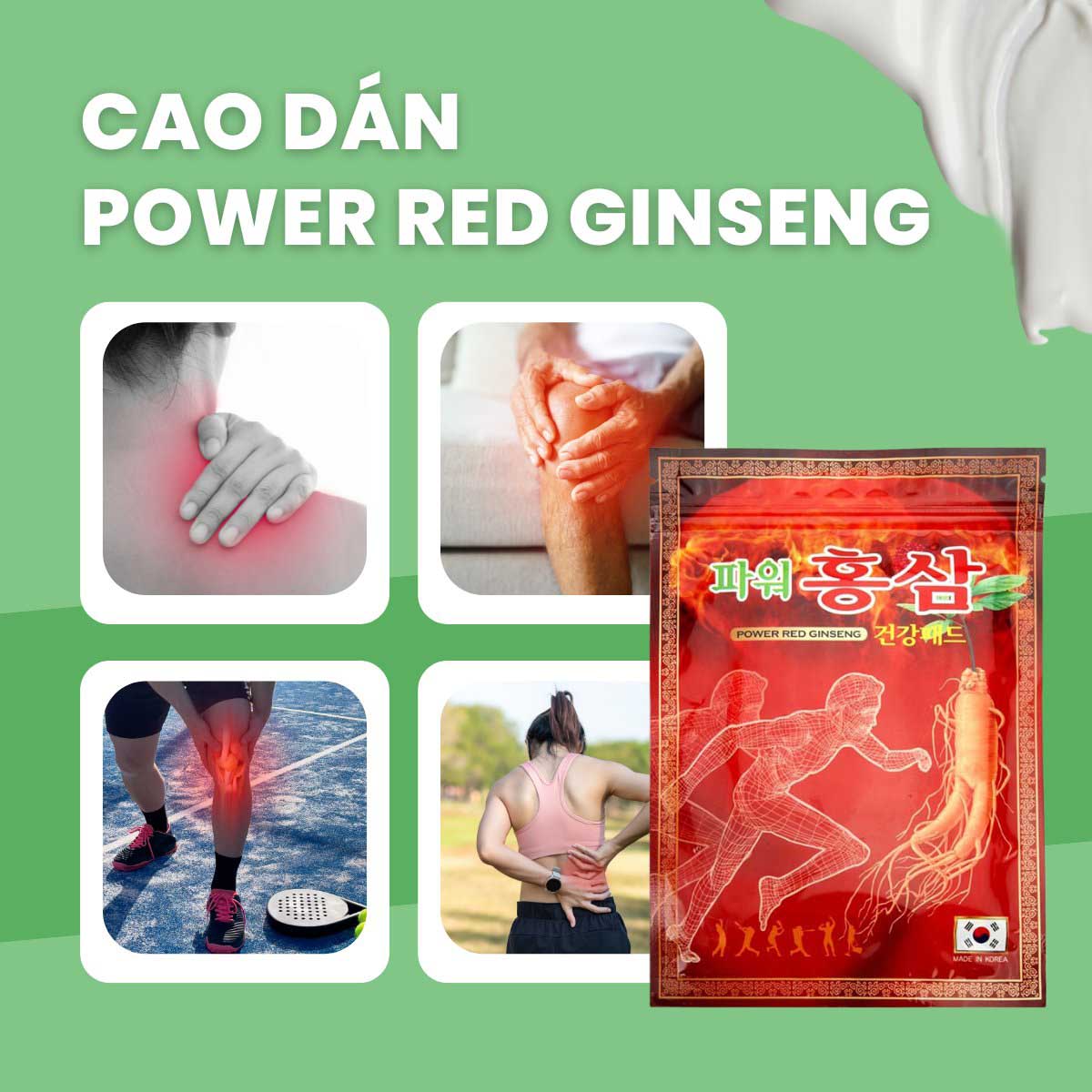 Cao dán hồng sâm Power Red Ginseng