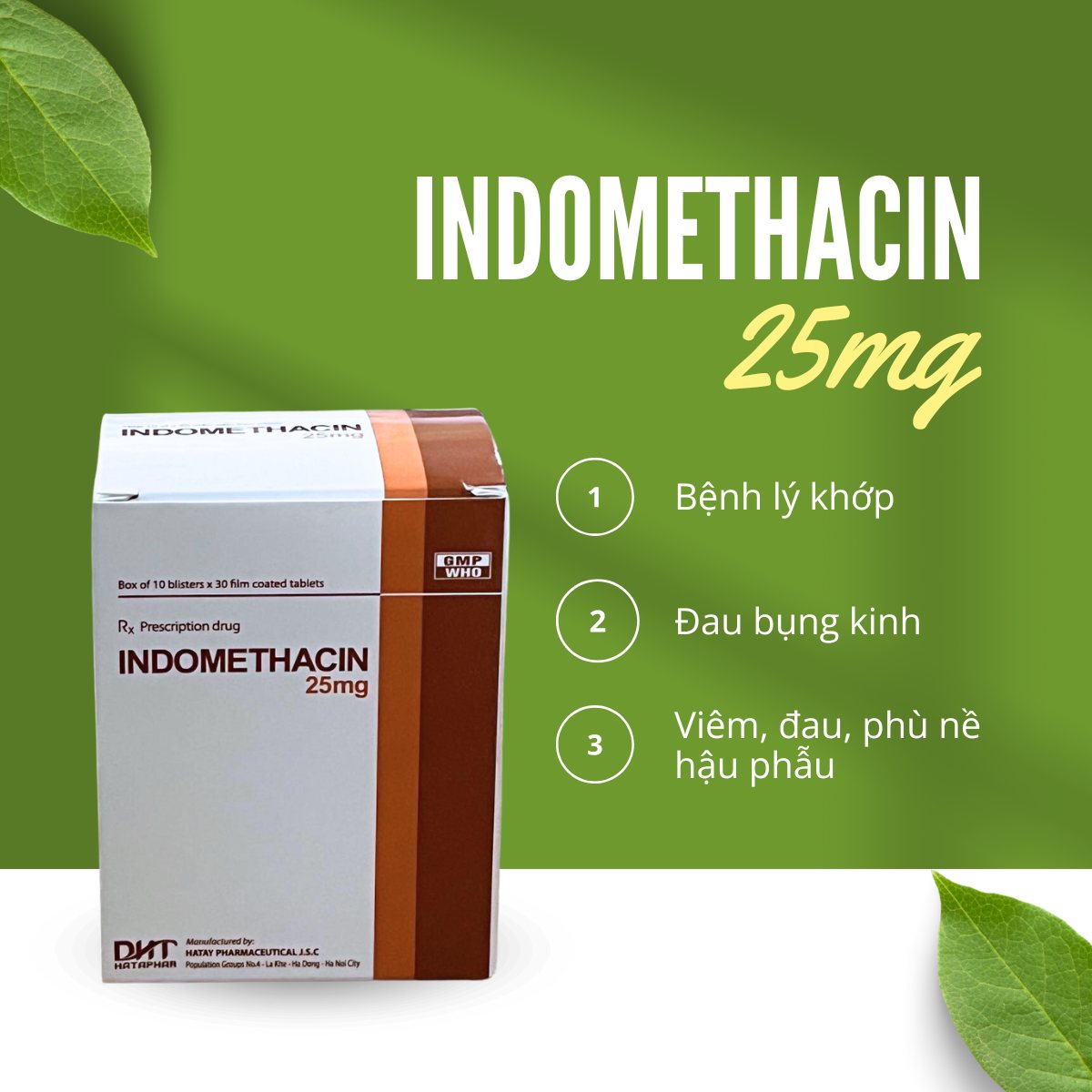 Thuốc Indomethacin 25mg Hataphar