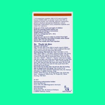 Mixtard 30 Flexpen 100 IU/ml 9 Thuốc Mixtard 30 Flexpen 100 IU/ml