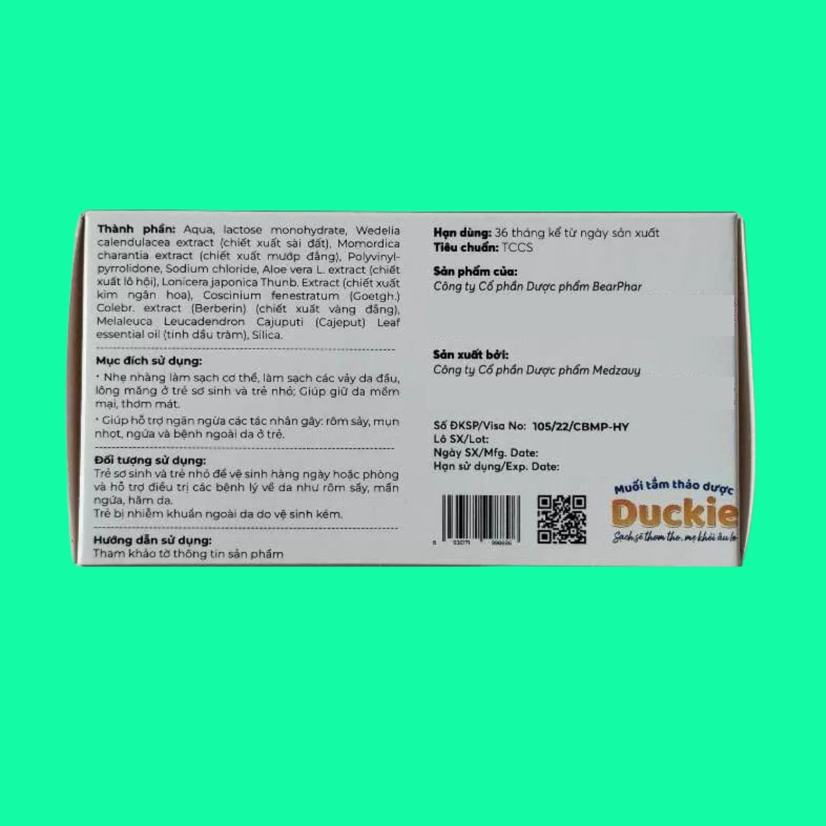 muoi-tam-thao-duoc-duckie-6 Muối tắm thảo dược Duckie 20 gói