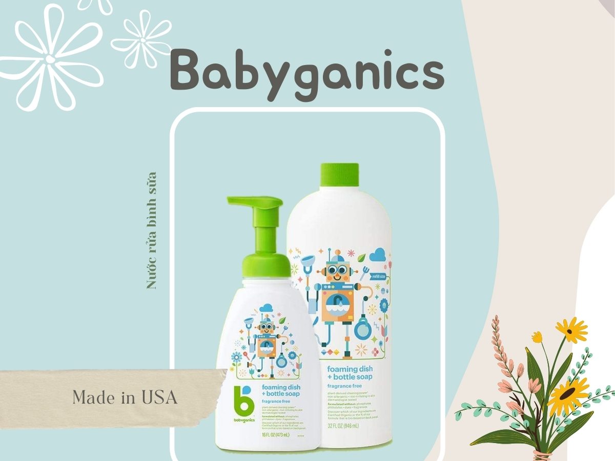 Nước rửa bình sữa Babyganics
