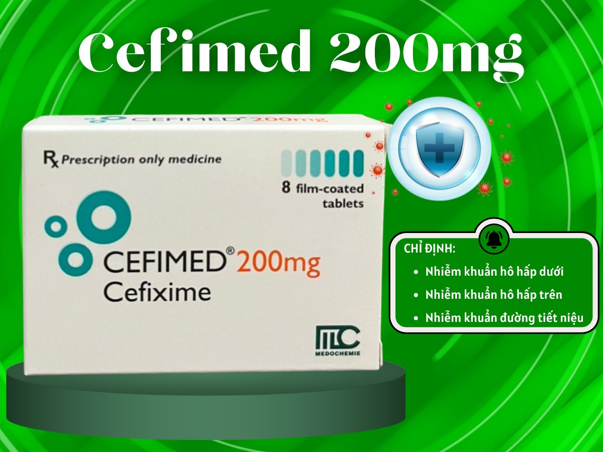 Cefimed 200mg 16 Thuốc Cefimed 200mg điều trị nhiễm khuẩn hô hấp, tiết niệu