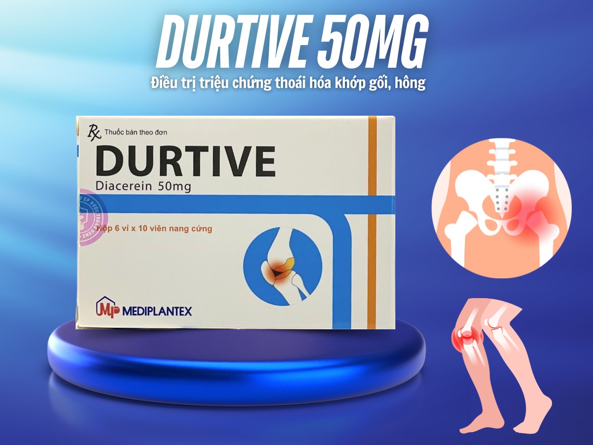 Durtive 50mg 9 Thuốc Durtive 50mg điều trị triệu chứng thoái hóa khớp gối, hông