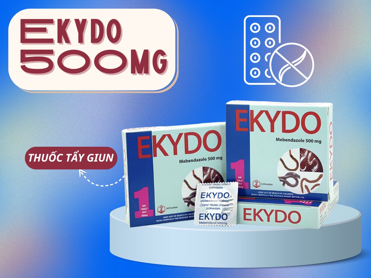 Ekydo 500mg 10 Thuốc Ekydo 500mg chữa trị nhiễm giun đường ruột