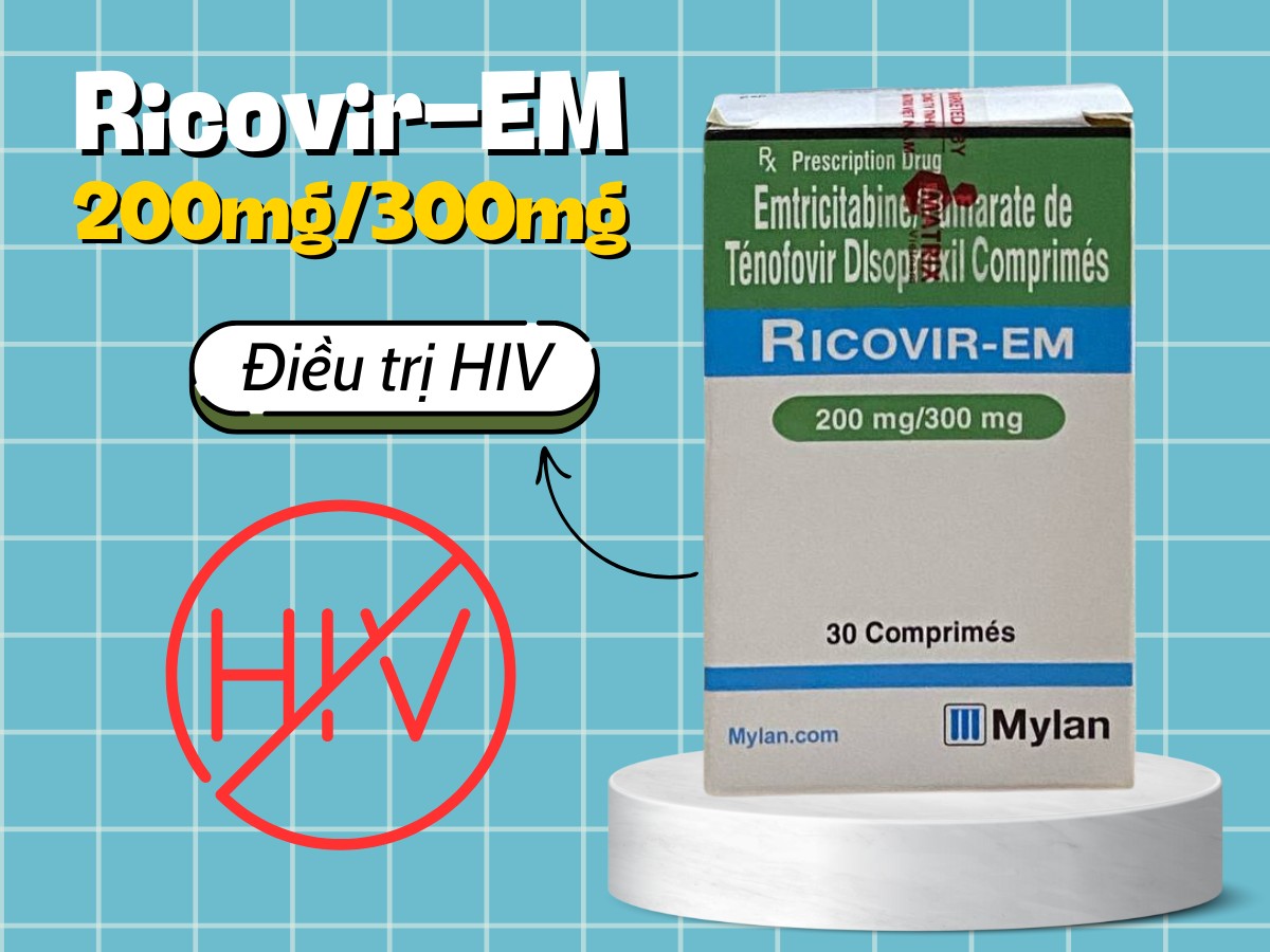 Ricovir-EM 200mg/300mg 11 Thuốc Ricovir-EM 200mg/300mg điều trị HIV