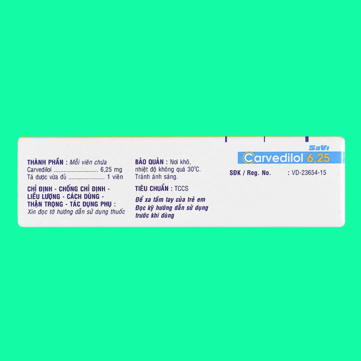 thuoc-savi-carvedilol-6-25-2 SaVi Carvedilol 6.25