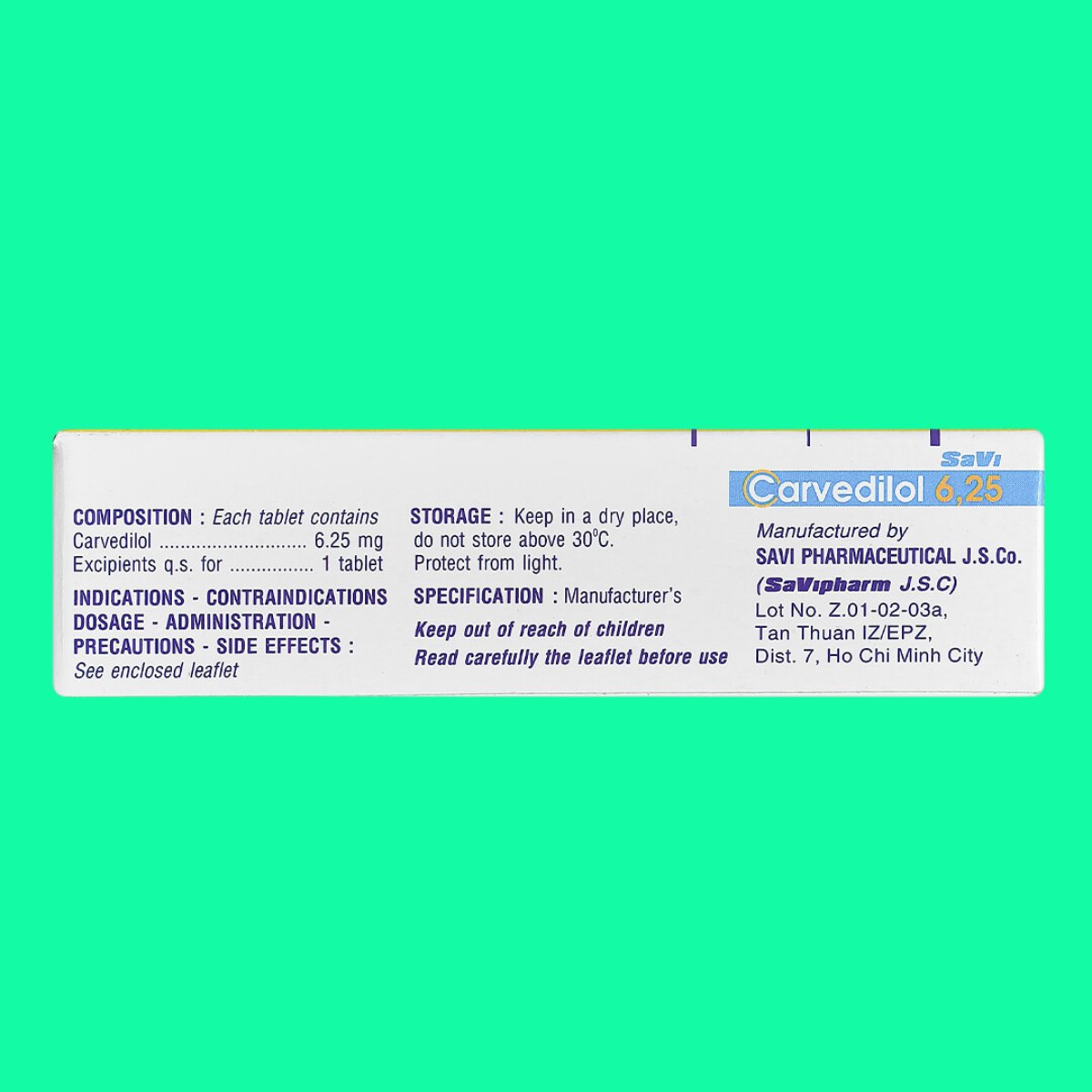 thuoc-savi-carvedilol-6-25-3 SaVi Carvedilol 6.25