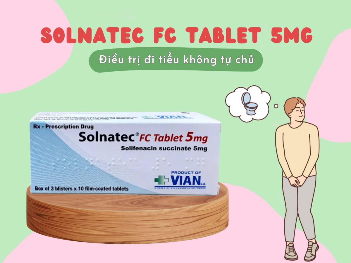 Solnatec FC Tablet 5mg 14 Thuốc Solnatec FC Tablet 5mg trị tiểu không tự chủ