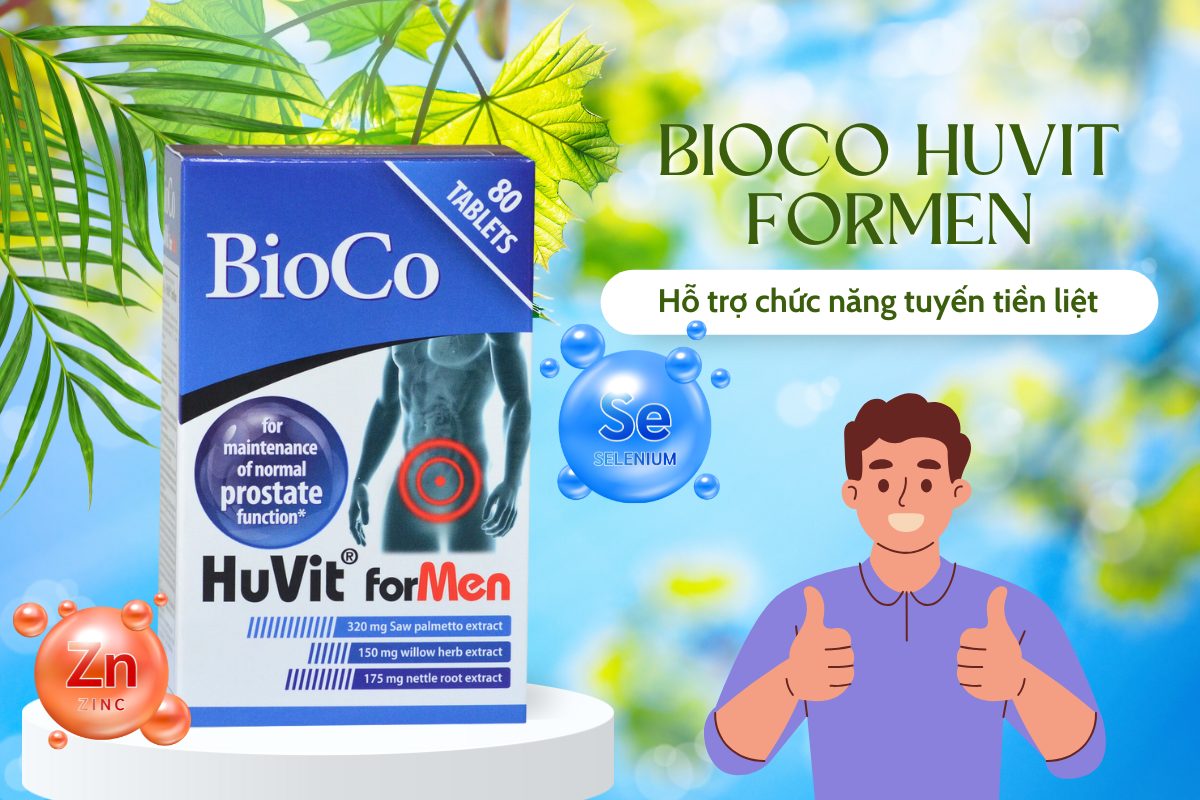 BioCo HuVit forMen 12 BioCo HuVit forMen hỗ trợ chức năng của tuyến tiền liệt