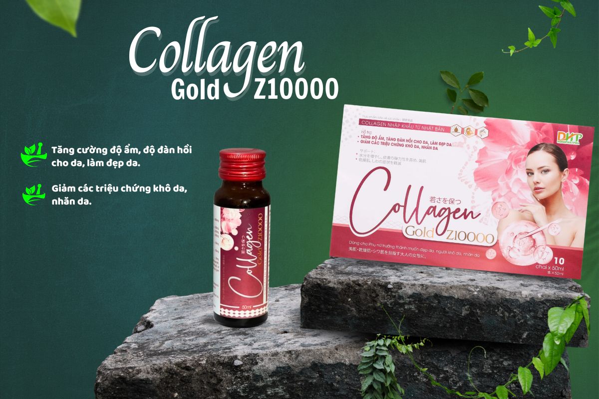 Collagen Gold Z10000 giúp tăng độ ẩm, độ đàn hồi và làm đẹp da