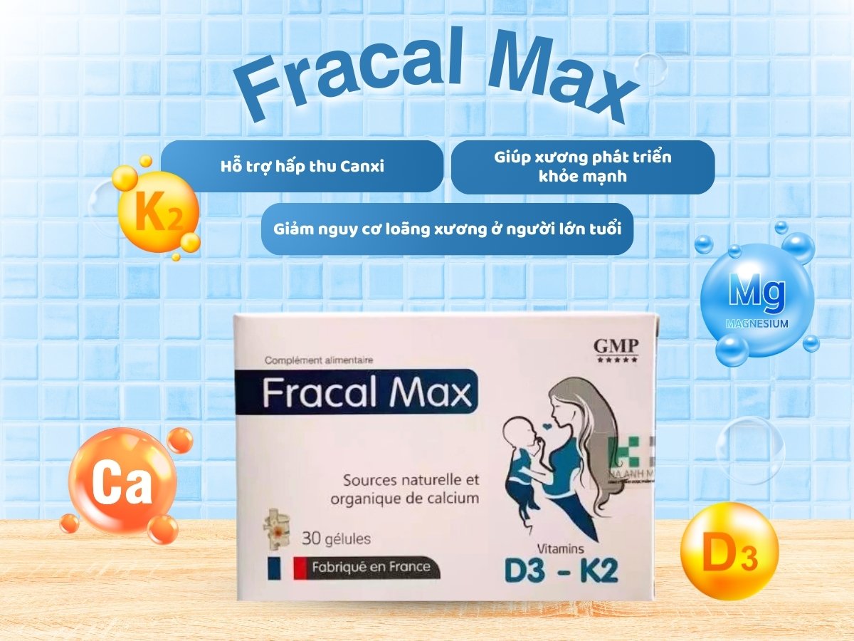 Fracal Max 9 Fracal Max bổ sung Canxi, vitamin D3, K2, giúp xương chắc khỏe