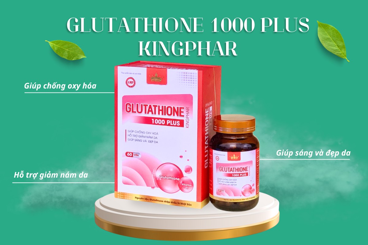 Glutathione 1000 Plus Kingphar 13 Glutathione 1000 Plus Kingphar hỗ trợ giảm nám và làm sáng da