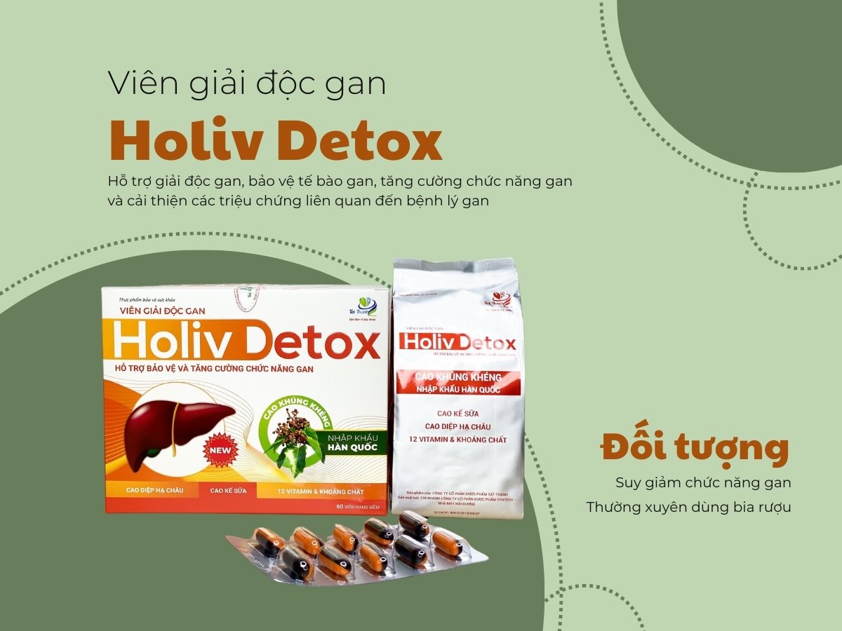 Viên giải độc gan Holiv Detox 12 Viên giải độc gan Holiv Detox