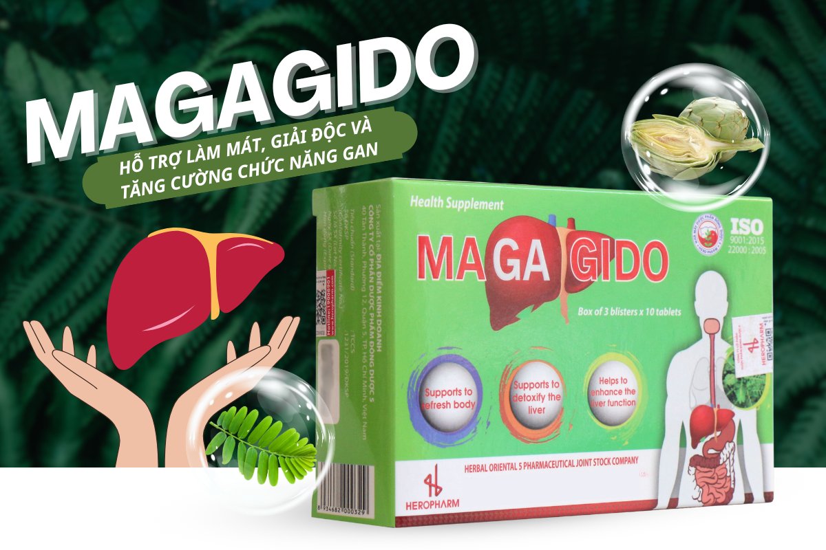 Magagido 8 Magagido hỗ trợ thanh nhiệt, giải độc, tăng cường chức năng gan