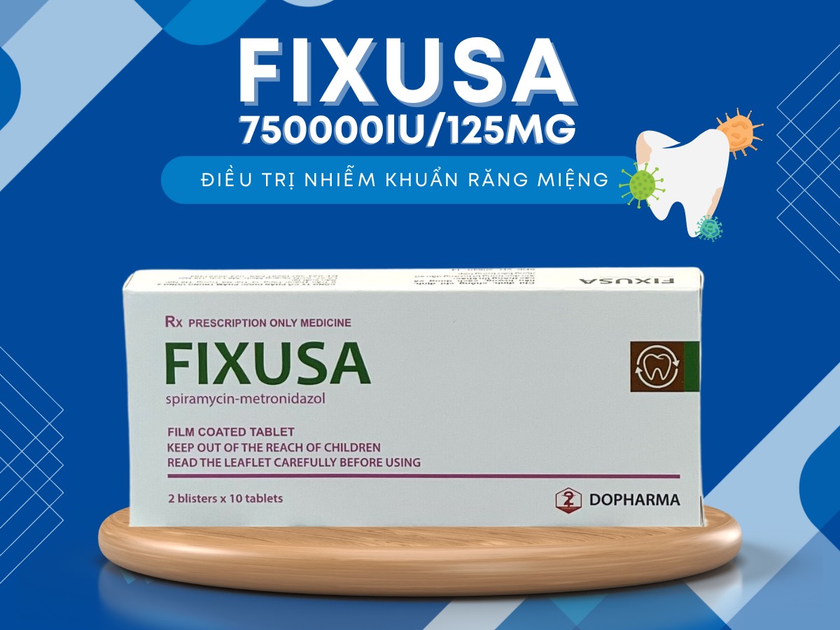 Fixusa 750000IU/125mg 11 Thuốc Fixusa 750000IU/125mg điều trị nhiễm khuẩn răng miệng