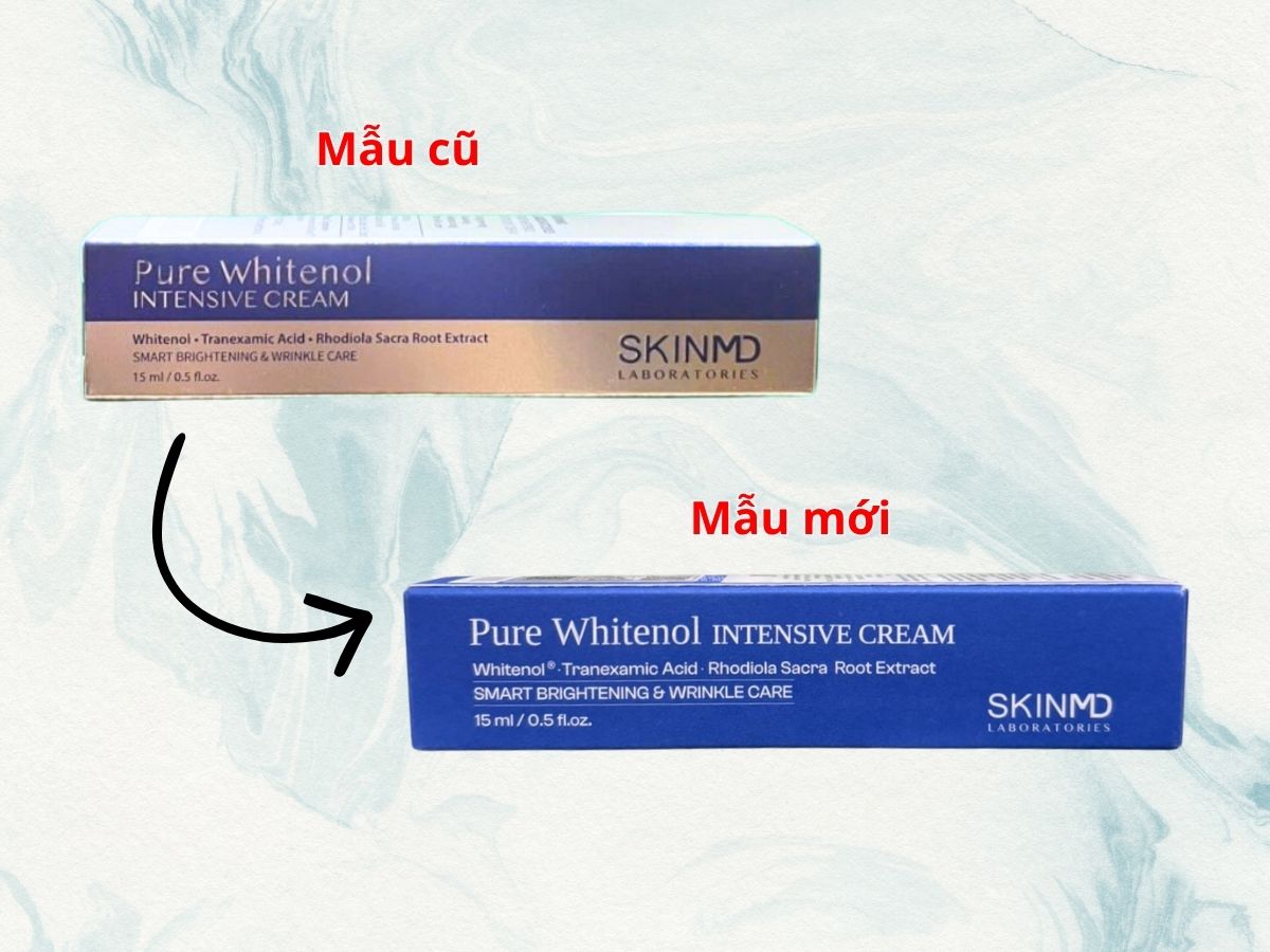 SkinMD Pure Whitenol Intensive Cream 14 SkinMD Pure Whitenol Intensive Cream thay đổi mẫu bao bì