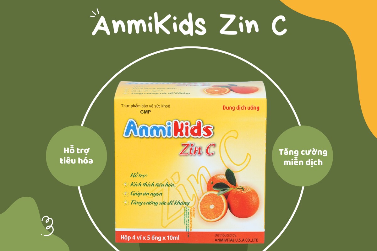 AnmiKids Zin C 13 AnmiKids Zin C 10ml hỗ trợ tiêu hóa, tăng cường sức đề kháng