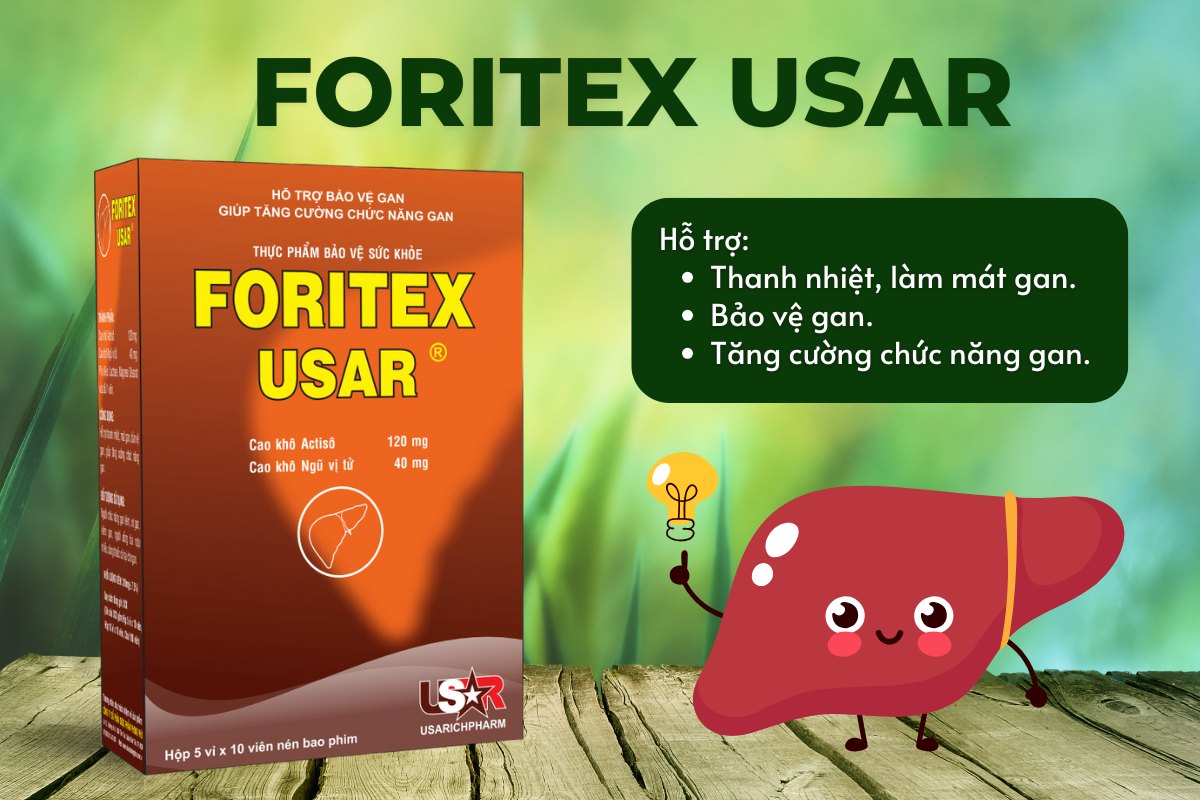 Foritex Usar 7 Foritex Usar hỗ trợ thanh nhiệt, bảo vệ và tăng cường chức năng gan