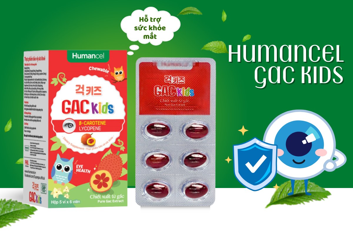 Humancel Gac Kids 11 Humancel Gac Kids hỗ trợ bổ sung dưỡng chất tăng cường thị lực