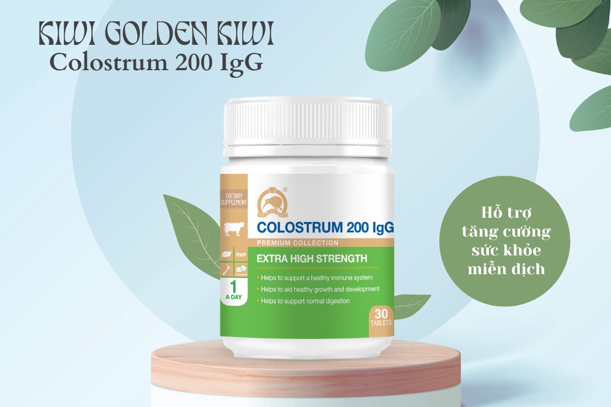 Kiwi Golden Kiwi Colostrum 200 IgG 9 Kiwi Golden Kiwi Colostrum 200 IgG hỗ trợ tăng cường sức khỏe miễn dịch