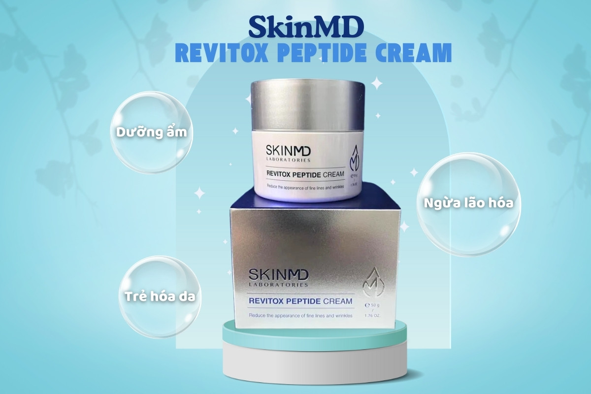 SkinMD Revitox Peptide Cream 11 SkinMD Revitox Peptide Cream hỗ trợ dưỡng ẩm, chống nhăn và chảy xệ da