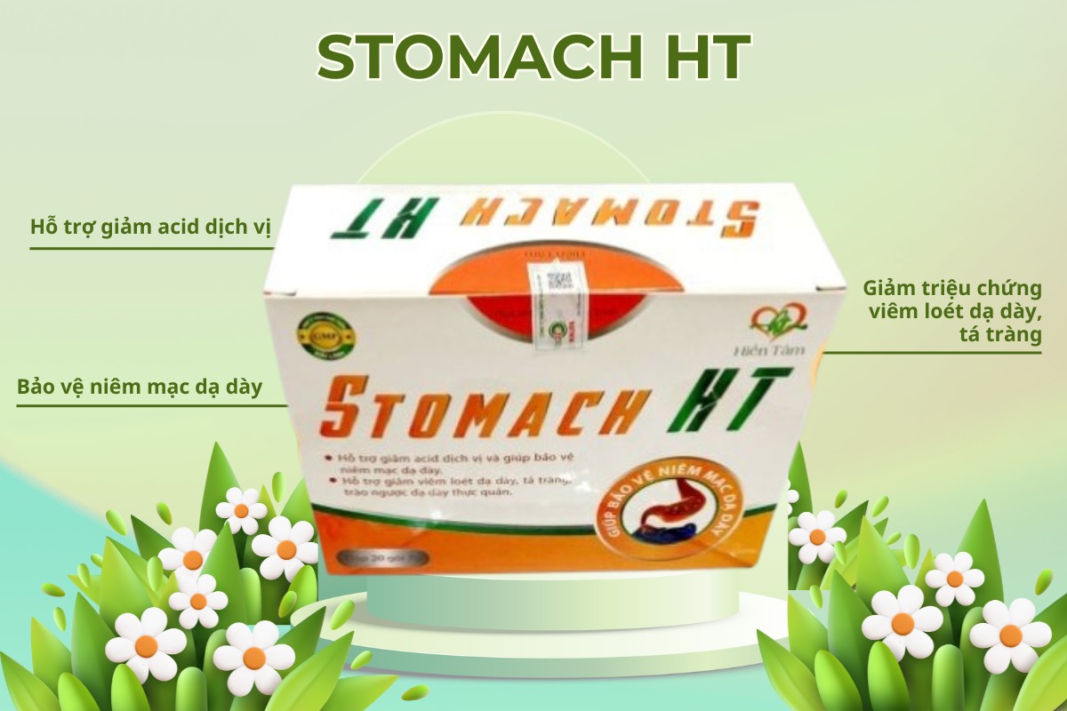 Stomach HT 9 Stomach HT hỗ trợ giảm acid dịch vị, bảo vệ niêm mạc dạ dày