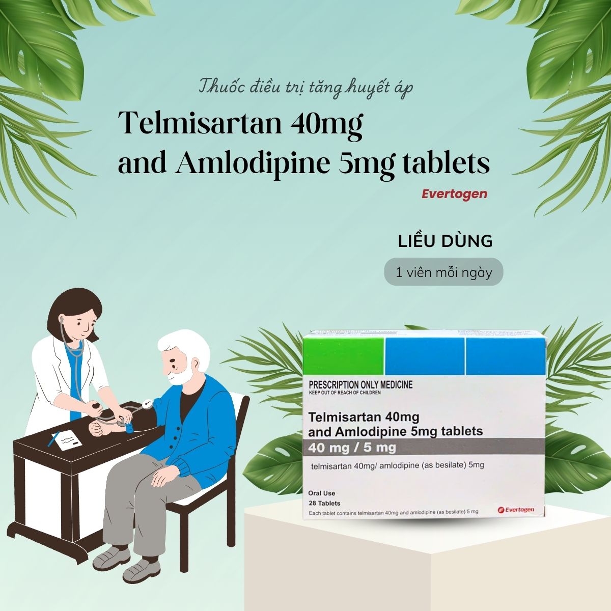 Telmisartan 40mg and Amlodipine 5mg tablets Evertogen 15 Thuốc Telmisartan 40mg and Amlodipine 5mg tablets Evertogen