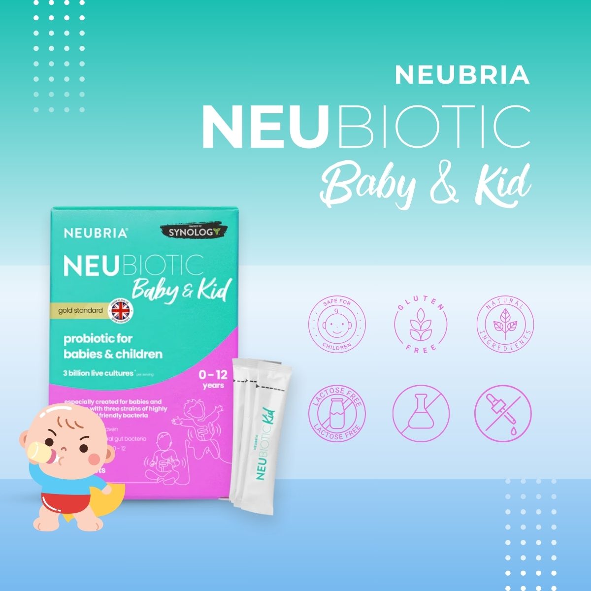 Neubria Neubiotic Baby & Kid 7 Men vi sinh Neubria Neubiotic Baby & Kid